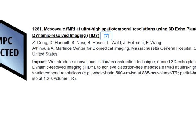 TIDY-fMRI selected as AMPC highlight at ISMRM 2025